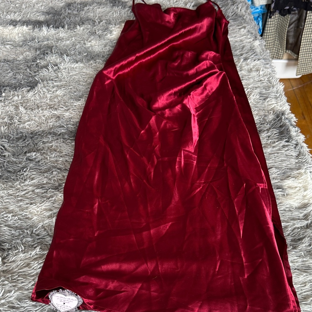 Elegant Red Satin Dress